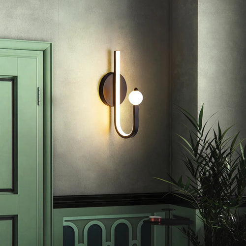 applique murale style nordique en cuivre doré éclairage commercial led tamisée - vue 3 sur 10