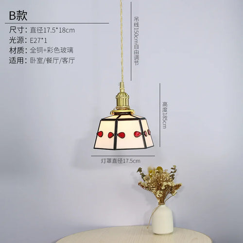 suspension en vitrail rétro style japonais pour décoration intérieure - vue 9 sur 9