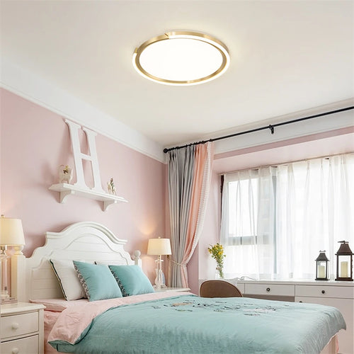 plafonnier led moderne en cuivre doré pour intérieur - vue 4 sur 8