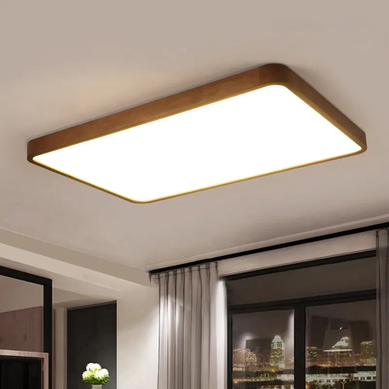 Lustre moderne LED bois acrylique - vue 3 sur 15