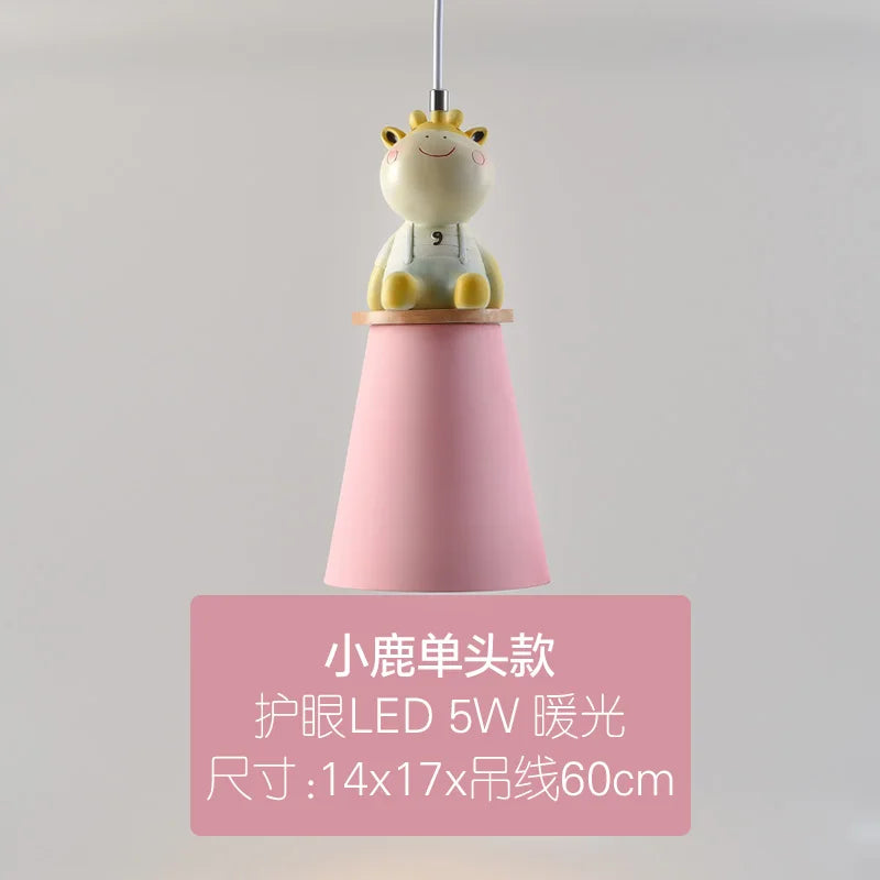 lustre créatif dessin animé animal pour chambre d'enfants - vue 10 sur 11