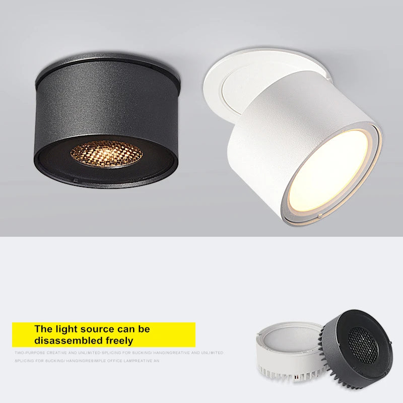 spot rotatif pliable intégré à intensité variable led rétro-éclairage éclairage intérieur - vue 3 sur 10
