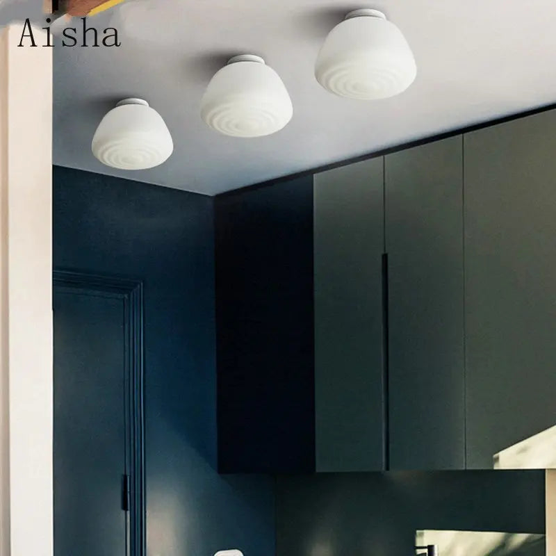 plafonnier en verre nordique design suspendu pour intérieur moderne - vue 3 sur 8