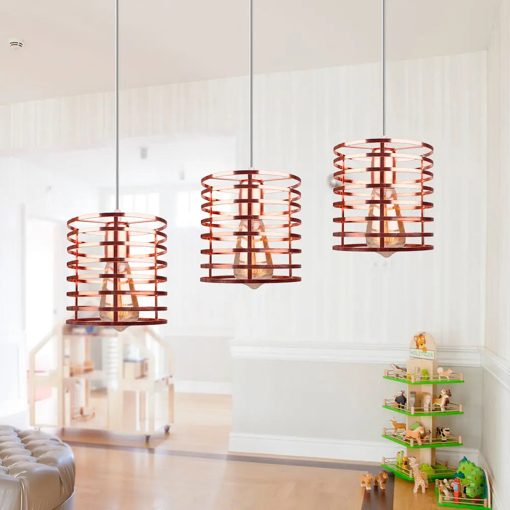 lustre suspendu moderne avec 1/3 têtes led vintage - vue 6 sur 13