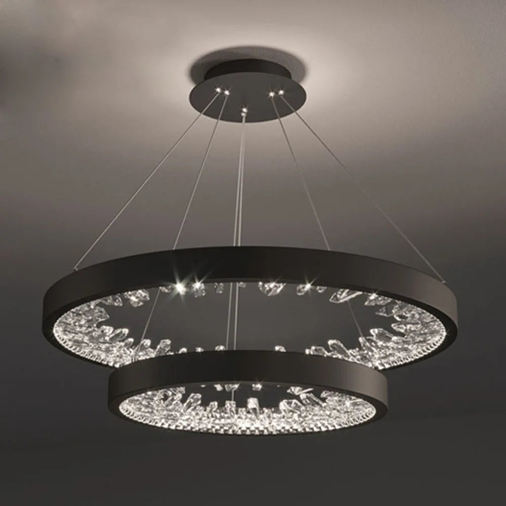 lustre design en cristal lumineux pour décoration moderne intérieure - vue 5 sur 20