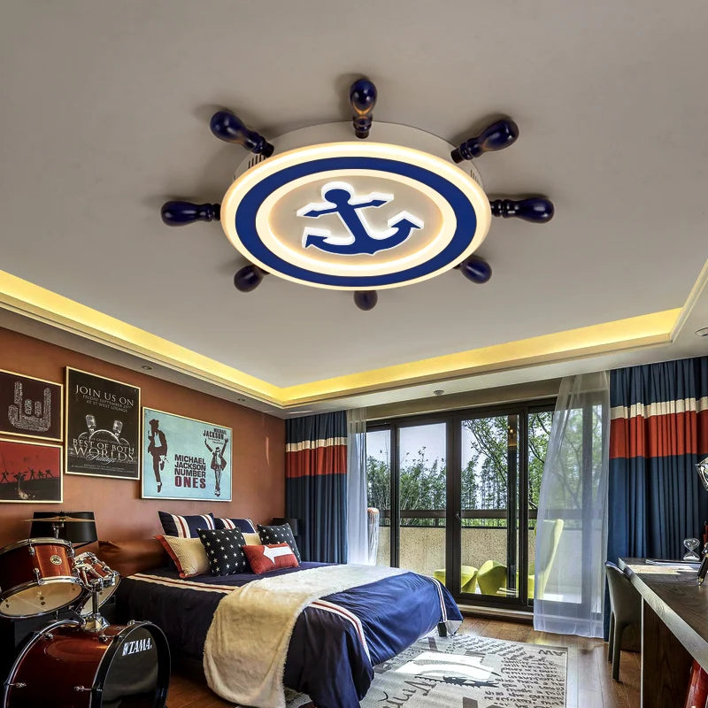 plafonnier moderne design pirate bateau éclairage décoratif LED - vue 5 sur 9