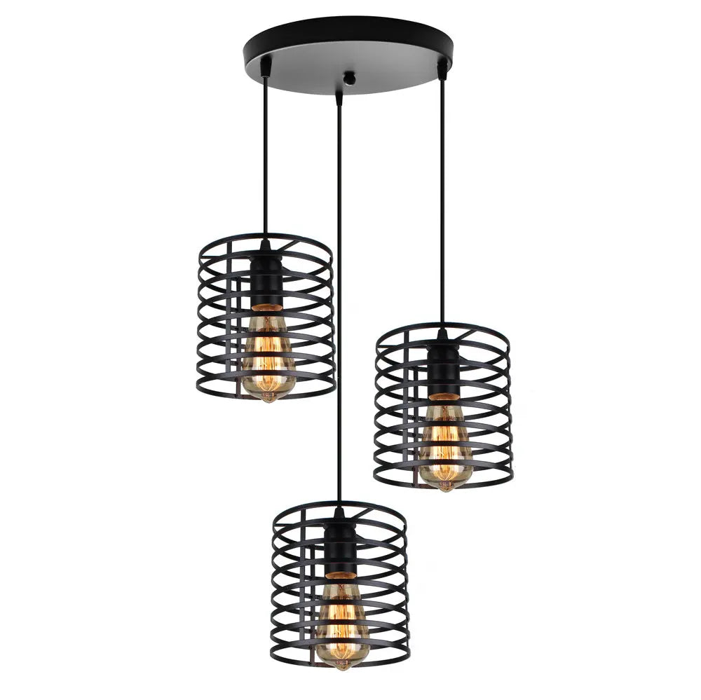 lustre suspendu moderne avec 1/3 têtes led vintage - vue 12 sur 13