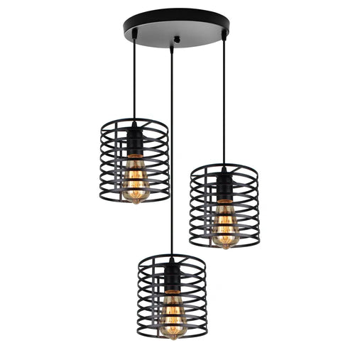 lustre suspendu moderne avec 1/3 têtes led vintage - vue 12 sur 13