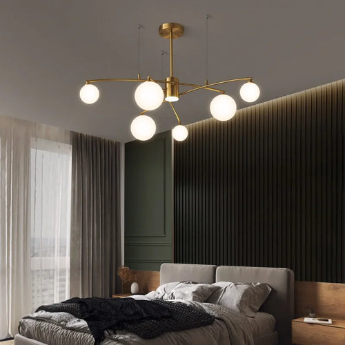 lustre design en métal et verre pour intérieur moderne - vue 6 sur 11