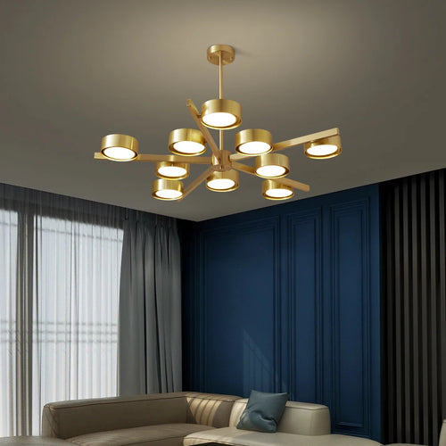 lustre nordique en cuivre design créatif pour éclairage doux - vue 3 sur 9