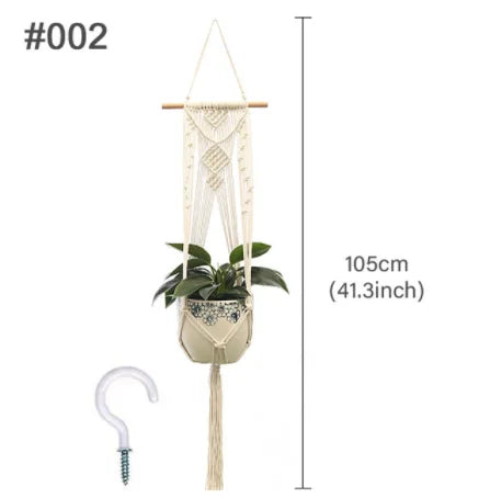 suspension en macramé pour pots de fleurs décoratifs - vue 13 sur 20