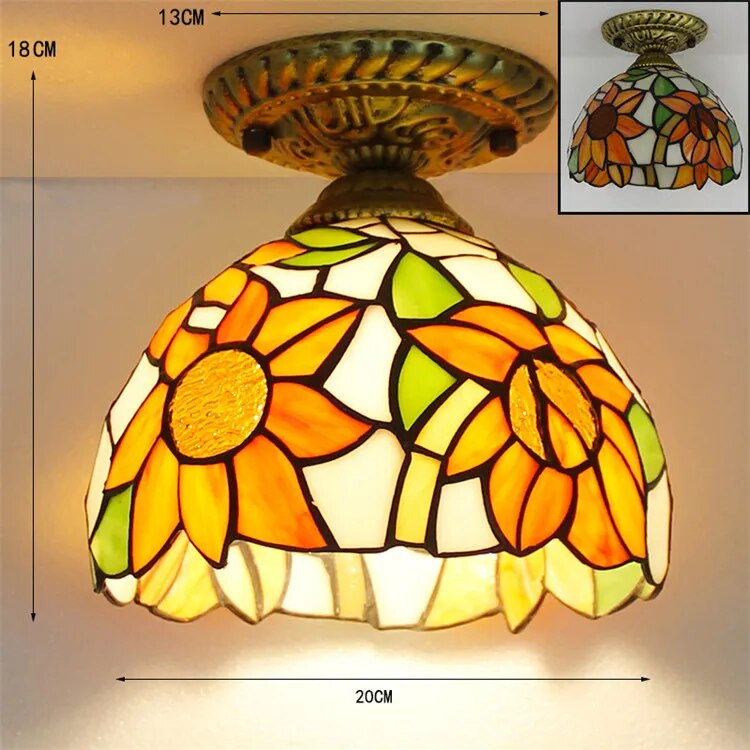 Plafonnier Led en verre créatif moderne avec ampoule 7W E27 - vue 20 sur 30