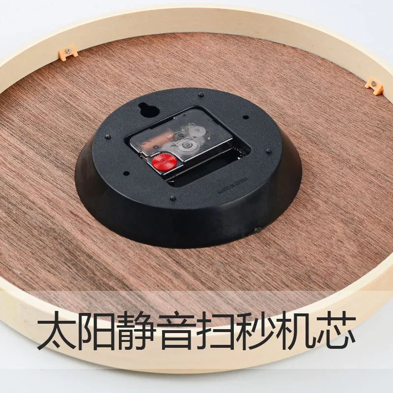horloge murale chinoise en bois style nordique décor moderne - vue 9 sur 9
