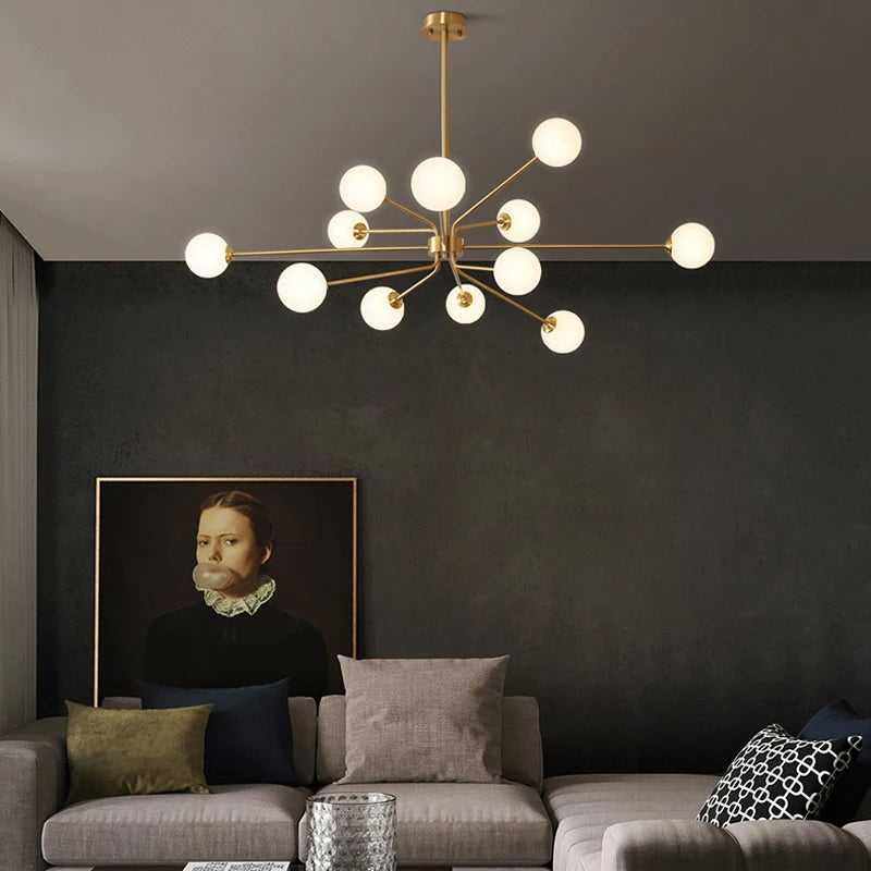 lustre décoratif en cuivre pour un intérieur nordique - vue 1 sur 9