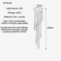 lustre en acrylique pour escalier et espace décoratif