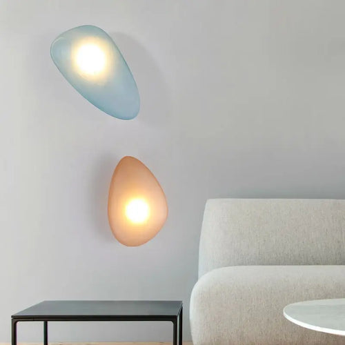 applique murale led galets verre moderne déco intérieur hotel couloir plafonnier éclairage - vue 6 sur 22