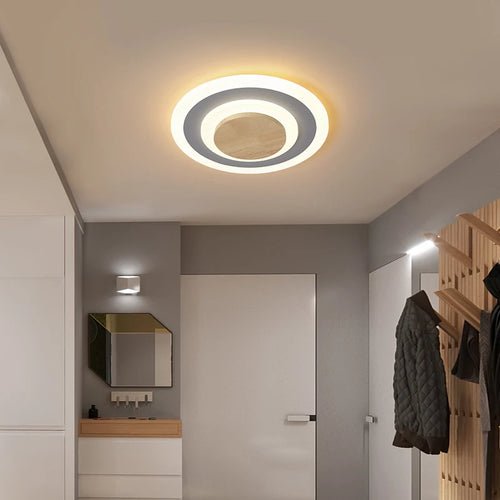 lustre led moderne en fer et bois pour intérieur minimaliste - vue 2 sur 14