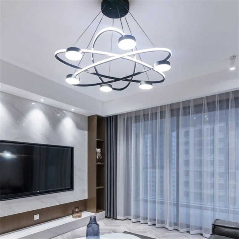 suspension led post-modernes en acrylique design nordique - vue 3 sur 8