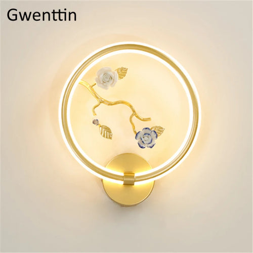 applique murale ronde à led fleur et oiseau décoratif pour intérieur - vue 13 sur 20