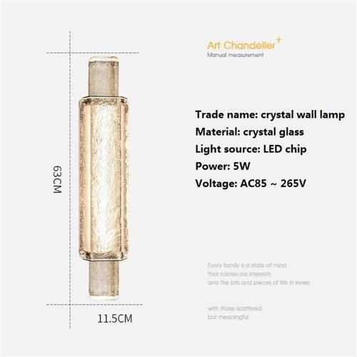 applique murale led en cristal de luxe pour décoration intérieure - vue 3 sur 8
