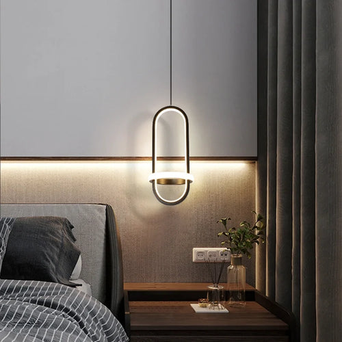 suspension moderne en or led décorative d'intérieur - vue 2 sur 8