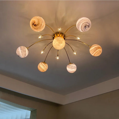 lustre enfant en verre design lumineux pour chambre - vue 2 sur 7