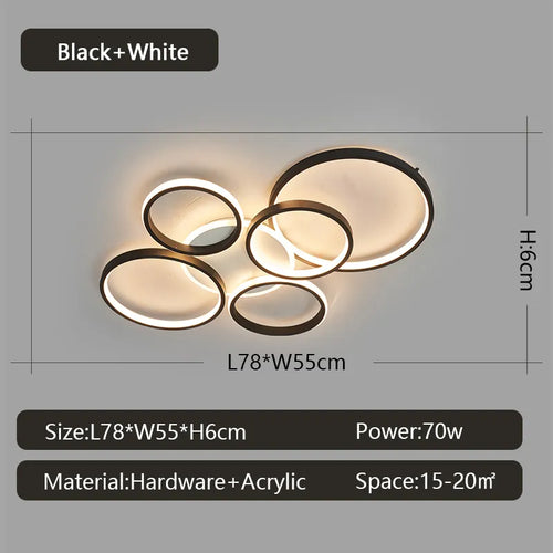 NEO Gleam moderne plafond lustre lumières pour salon étude chambre AC85-265V noir/or couleur led lustre luminaires - vue 9 sur 11