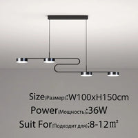 lustre moderne à LED avec télécommande pour décoration intérieure