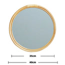 miroir mural suspendu en rotin pour un maquillage pratique