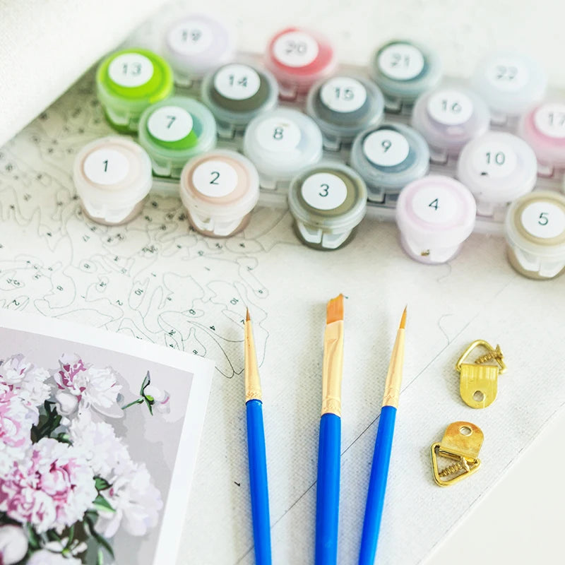 kit de peinture par numéros vase romantique pour décoration intérieur - vue 7 sur 7