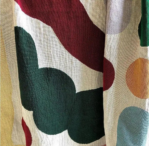 Plaid coton motif rayures style bohème salon voyage - vue 6 sur 5