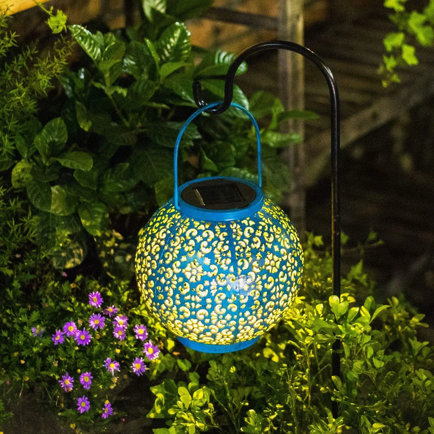 lanterne solaire suspendue décorative pour jardin extérieur - vue 6 sur 8