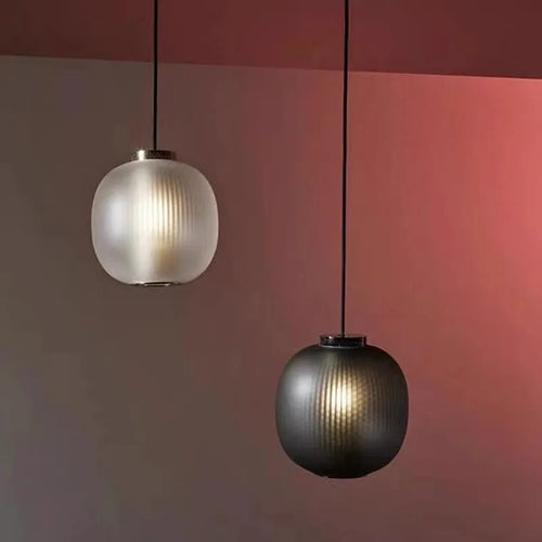 suspension rétro en verre fumé éclairage design industriel intérieur - vue 2 sur 8