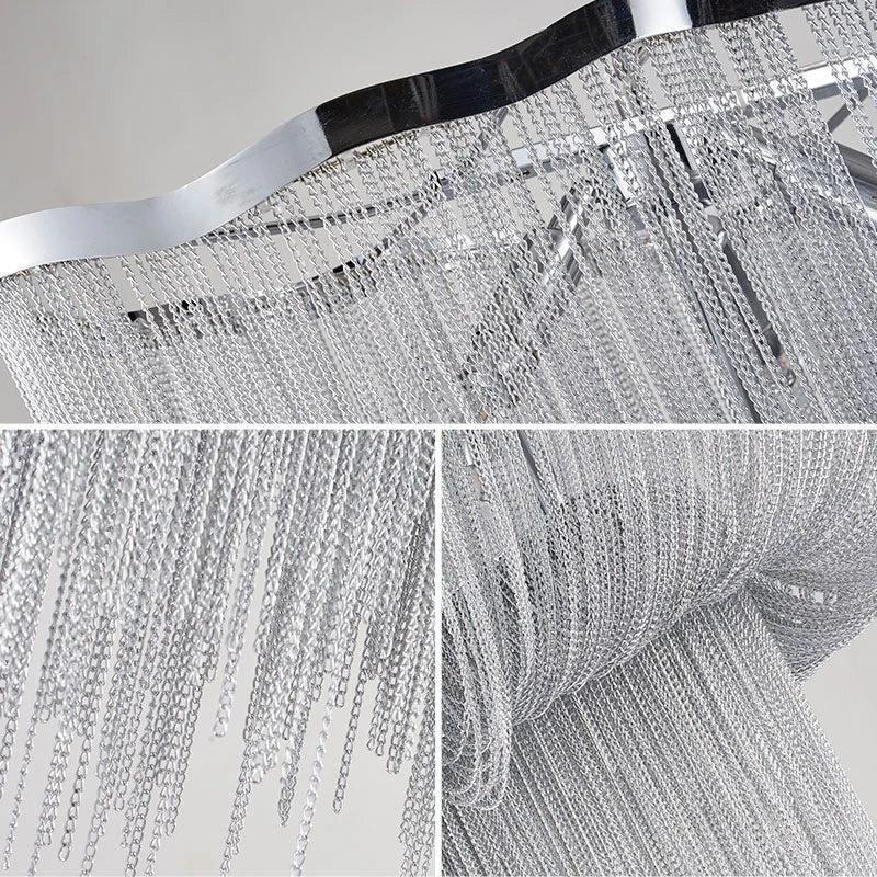 suspension moderne à pampilles en aluminium pour éclairage décoratif intérieur - vue 4 sur 8
