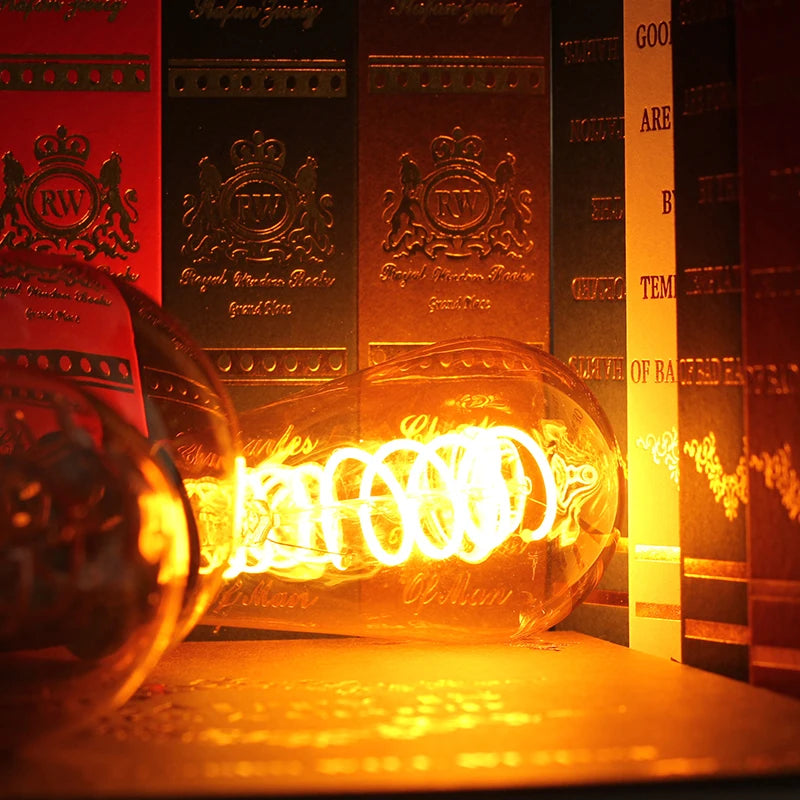 ampoule rétro led edison lumière filament vintage jaune chaud - vue 2 sur 12