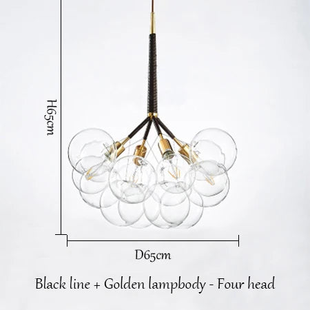 SANDYHA boule de verre bulle lustre haute qualité matériel lampadaire Art décoration de la maison LED lampe suspendue personnalité chambre E27 - vue 14 sur 18
