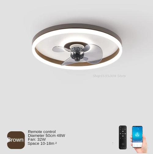 plafonnier moderne avec ventilateur et leds 3 couleurs - vue 11 sur 18