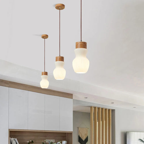 lustre style japonais rétro doux pour restaurant et auberge - vue 4 sur 9
