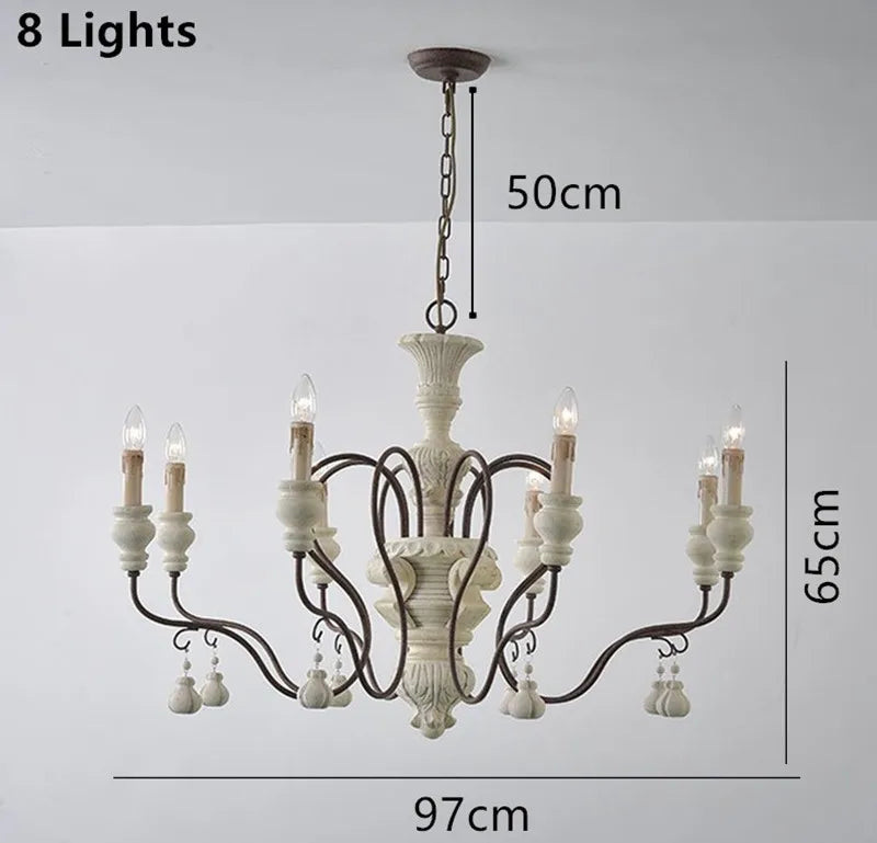 lustre suspendu en fer et bois vintage style industriel - vue 10 sur 11