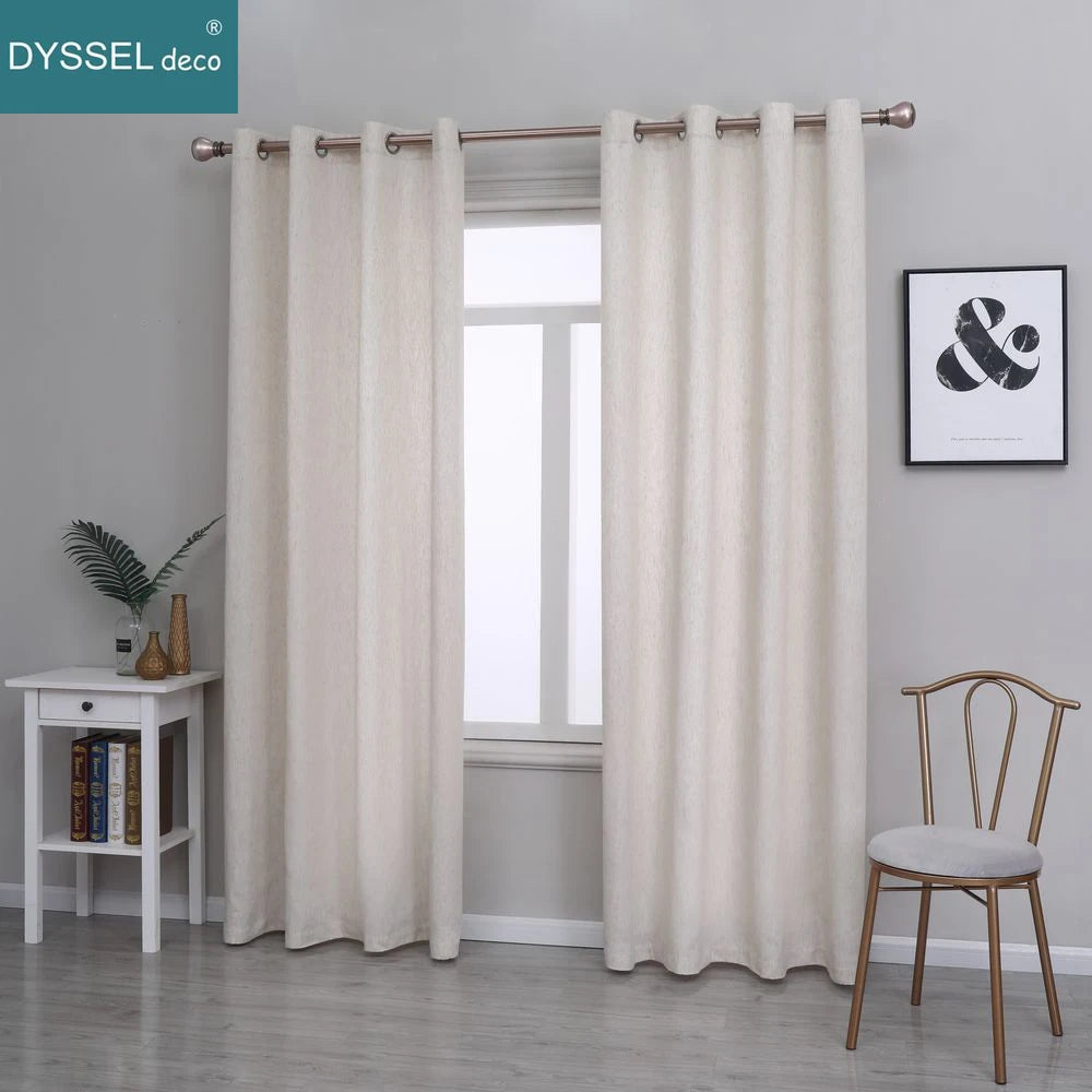 Voilage lin rayé style moderne pour salon chambre - vue 1 sur 6