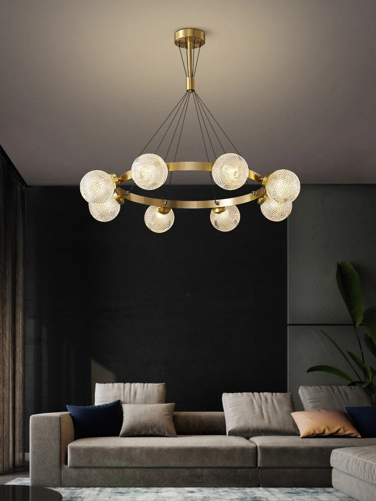 lustre en cuivre design nordique simple et élégant - vue 3 sur 10