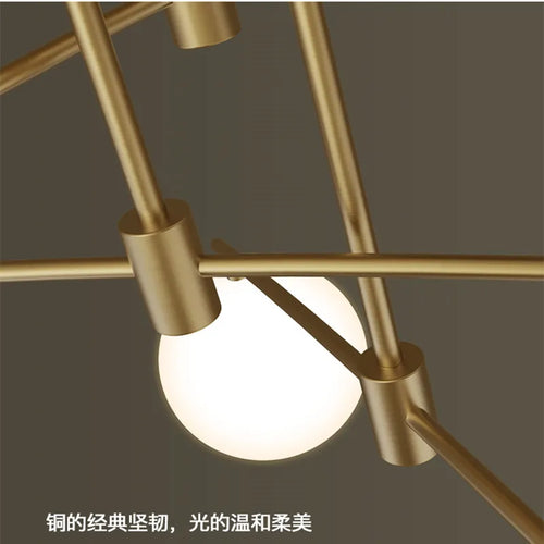 lustre en or avec boule de verre pour éclairage intérieur - vue 5 sur 12