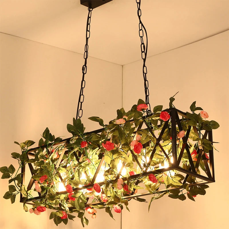 lustre loft vintage en fer pour bar club restaurant industriel - vue 10 sur 12