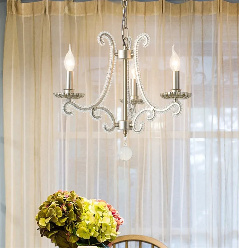 lustre en métal coulé rétro pour éclairage intérieur en fer forgé - vue 4 sur 11