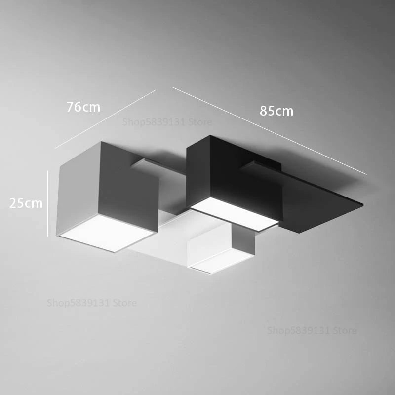 plafonnier nordique moderne simple boîte créative combinaison géométrique - vue 9 sur 11