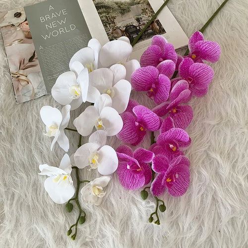 orchidée phalaenopsis préservée fleurs artificielles pour décoration mariage - vue 6 sur 17