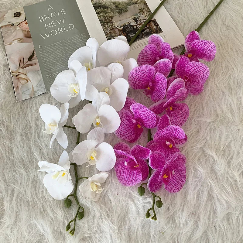 orchidée phalaenopsis préservée fleurs artificielles pour décoration mariage - vue 5 sur 17