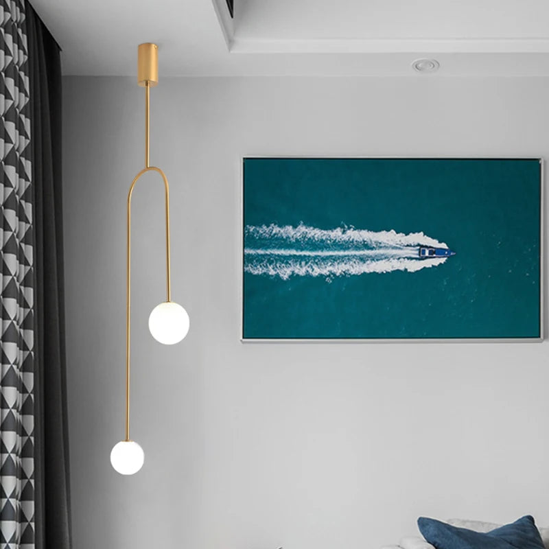 lustre rétro double tête personnalité nordique décoration boutique - vue 4 sur 8