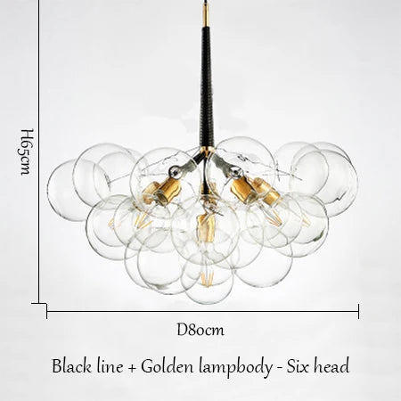 SANDYHA boule de verre bulle lustre haute qualité matériel lampadaire Art décoration de la maison LED lampe suspendue personnalité chambre E27 - vue 15 sur 18