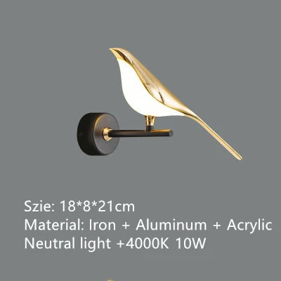 suspension LED oiseau fantaisie plaquée or design moderne ajustable - vue 8 sur 18